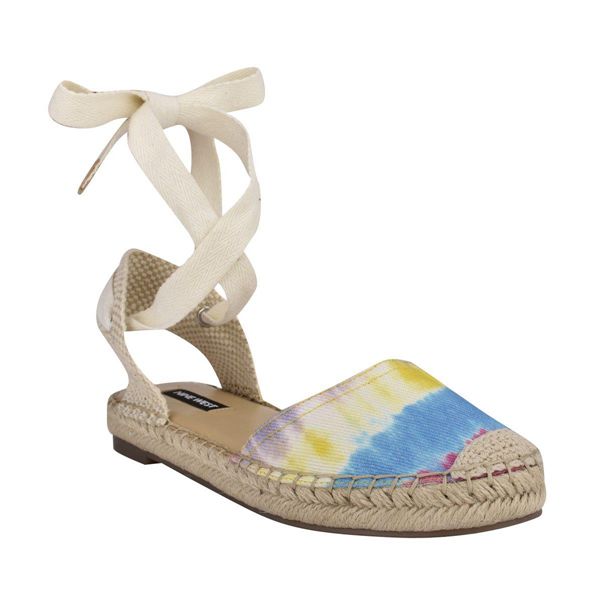 Nine West Mage Ankle Wrap Espadrille Multicolor Flat Sandals | Ireland 09C04-1C72